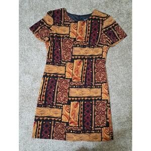 VTG John Roberts Dress Petite Womens Shift 10P Short Sleeve Retro W/O SHLDER PAD